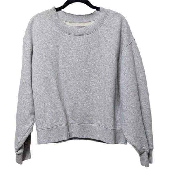 MATE THE LABEL Fleece Raw Neck Cropped Sweatshirt  Heather Grey XL - Picture 3 of 9